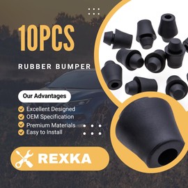 Rexka 10pcs Rubber Bumper Hood Stop Buffer for Nissan Infiniti 65829-50A00 Armada Cube Frontier Maxima Rogue Sentra Tian Versa FX35 45 QX56 Nissan Hood Bumper