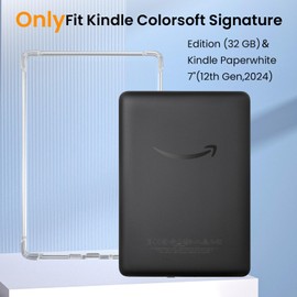 4 in 1 Clear Case with 2 Screen Protector and 50 Sticker for Kindle Paperwhite 12th Gen 2024 (7") & Kindle Colorsoft Signature Edition (7"),【All-Around Protection】【Light Weight】【Anti-Scratch】