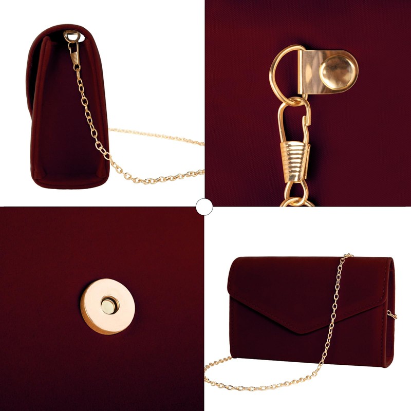 CurvChic Clutch Purses for Women Evening Bag Faux Suede Formal