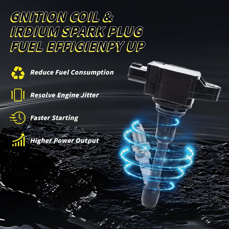Set of 4 UF549 Ignition Coil Pack & Iridium Spark