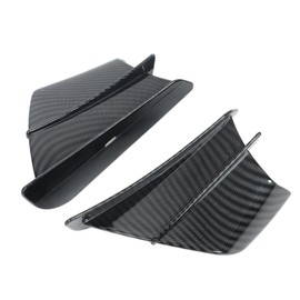 Motorcycle Wing Set Universal 1 Pair Aerodynamic Motorcycle Wings Carbon Style Side Panels Winglets Universal Fit, black