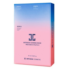 Jayjun Intensive Shining 3-Step Mask Pack 10 Sheets Whitening Moisturizing Anti-Wrinkle All-in-One Travel Size, Pack of 10, 1 Piece / 제이준 인텐시브 샤이닝 3스텝 마스크팩 10매 미백 수분 주름개선 올인원 여행용, 10개입, 1개