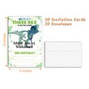 YQV Dinosaur 3rd Birthday Party Invitations, 20-Count Dinosaur Three Rex