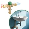 Watflow 3/4 Inch Brass Thermostatic Mixing Valve with Union Connections,