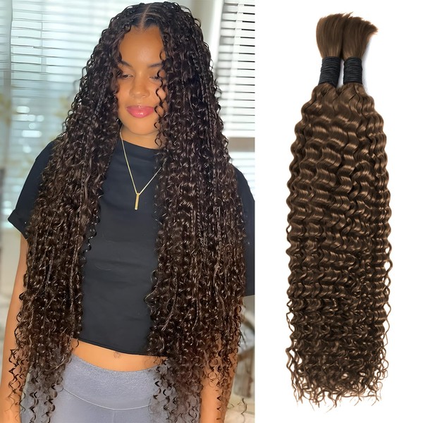 Human Braiding Hair for Boho Braids #4 24 Inch 100%
