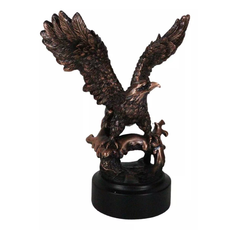 Wings Of Glory Bald Eagle Perching On Tree Bronzed Resin