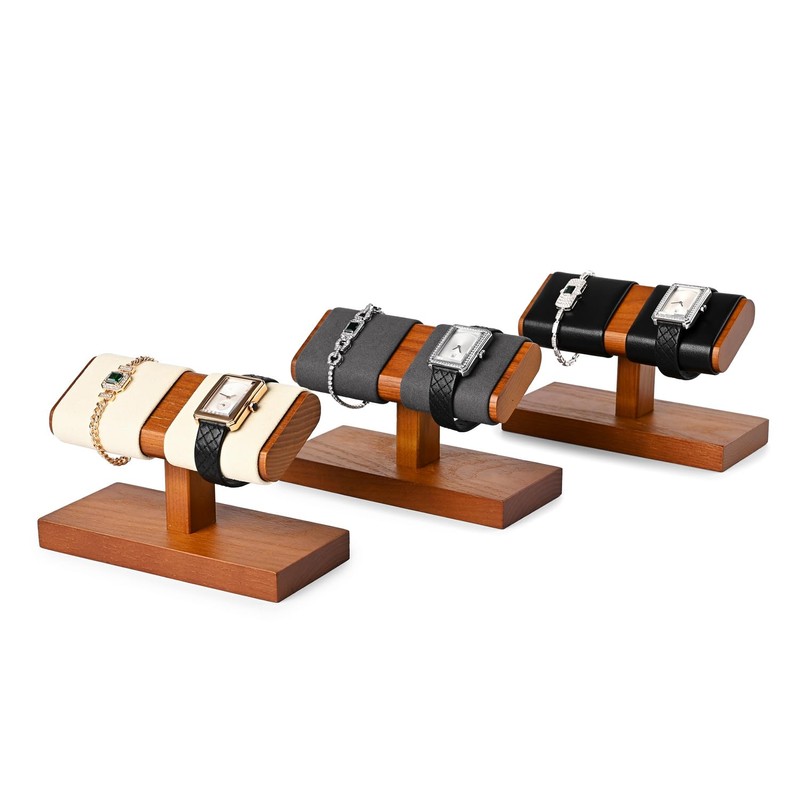 Papten SM21503 Wristwatch Stand, Wooden, For 2 Pieces, Luxurious, Stylish,