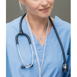 YL Stethoscope Necklace Sterling Silver Doctor Nurse Medical Pendant RN Registered Student Created Amethyst Jewelry Gifts for Women