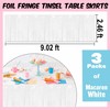 3 Pack Macaron White Tinsel Table Skirts