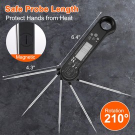 Meat Thermometer Digital, Instant Read Food Thermometer - Waterproof Kitchen Thermometer with Backlight and Hold for Cooking, Candy, Deep Fry, BBQ, Grill, Liquids, Beef