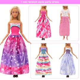 Barwa 20 Pcs Doll Clothes Accessories for 11.5 Inch Doll Include 10 Set Doll Dresses with 5 Sneakers 5 High Heel Shoes for 11.5 Inch Girl Doll