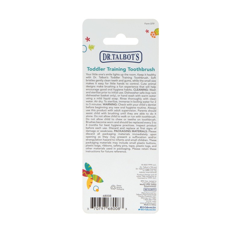 Dr. Talbot's Toddler Training Toothbrush - Soft Toddler Toothbrush for