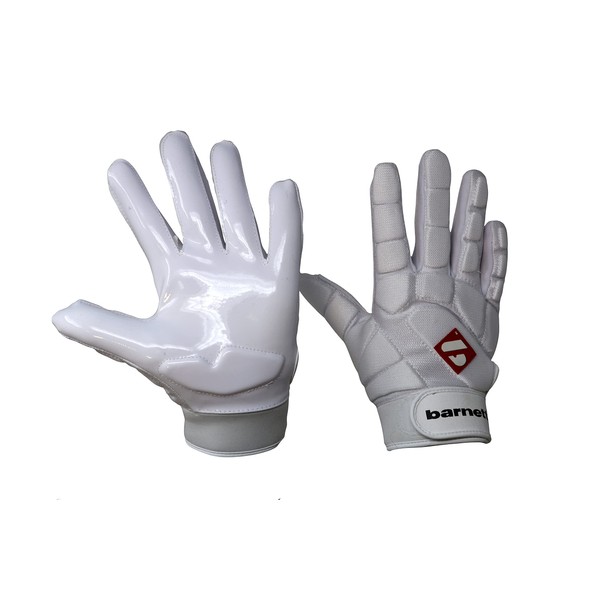 BARNETT FKG-03 High level Linebacker football gloves, LB, RB, TE, WHITE (XL)
