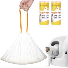 Naielfopet 40 Count 21" x 11" Cat Litter Box Liner Bags，Replaced Waste Bags Trash Bags for PURA X/MAX, Thickened Heavy Duty Drawstring Cat Litter Waste Receptacles Bags for Automatic Cat Litter Box