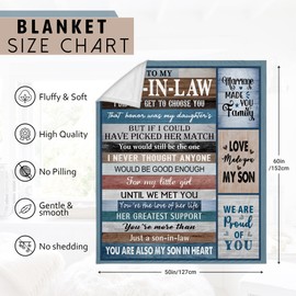 ITVGEKP Son-in-Law Gifts - Birthday, Wedding & Ideas for Son-in-Law - 60'x50' Blanket
