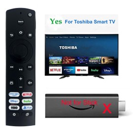 Replacement for Toshiba Smart TV Remote [No Voice Search]