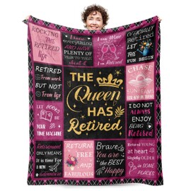 PUYTG Retirement Gift for Woman, Best Retired Gifts for Women, Retired decorations Happy Retirement for Mum Teacher Nurse Coworker, Funny Retire Idea, Retirement Blankets 50x60 Inches
