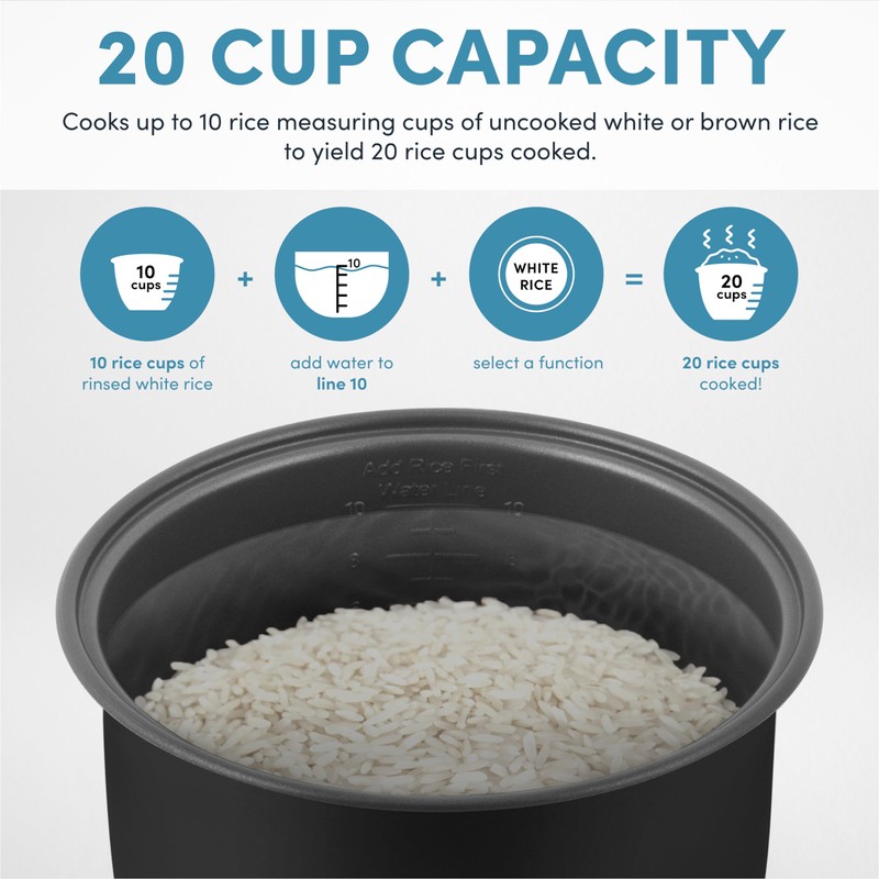 AROMA Professional Digital Rice Cooker, 10-Cup (Uncooked) / 20-Cup (Cooked),