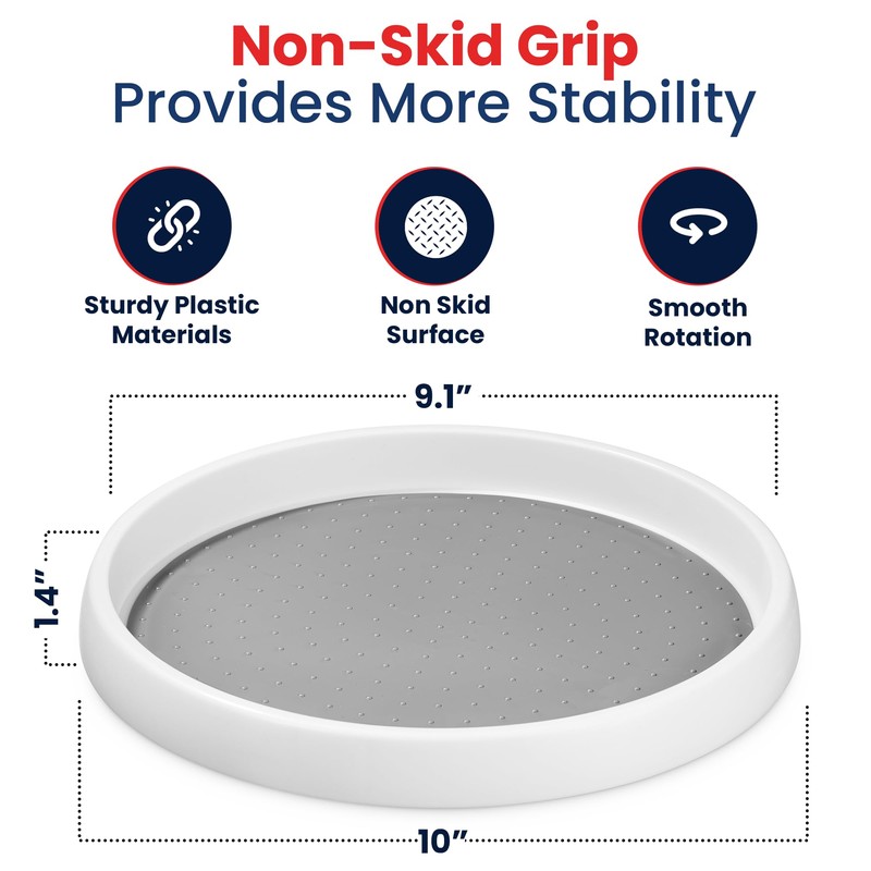 Oizeir Lazy Susan Organizer Set of 4, 10 Inch Non-Skid
