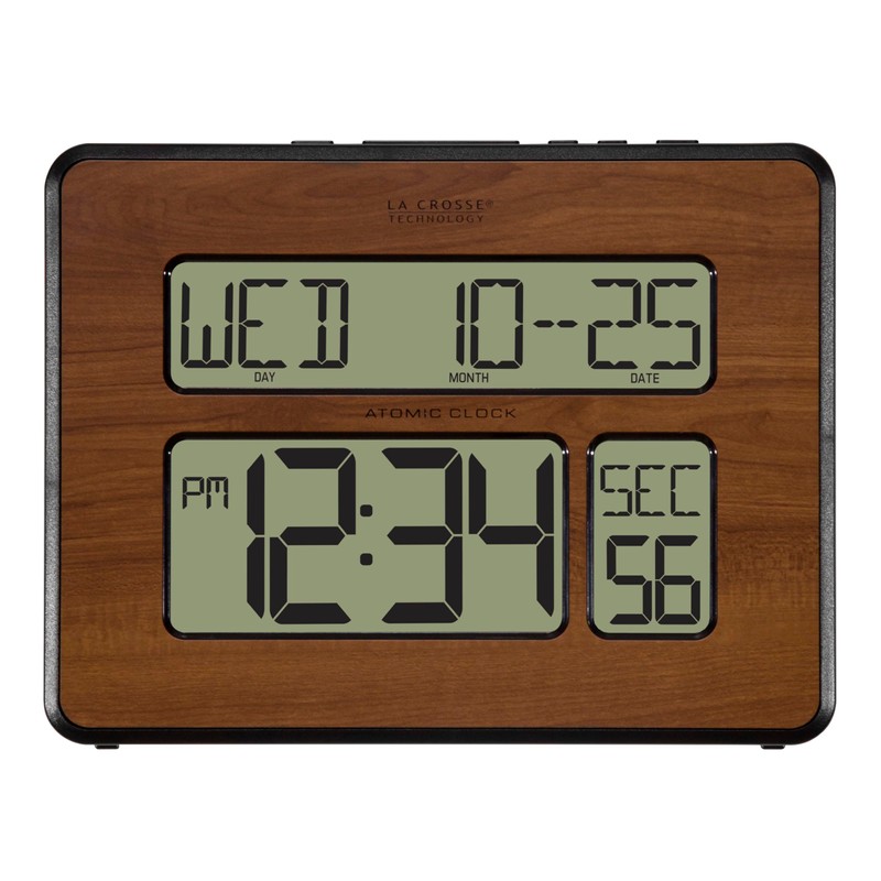 La Crosse Technology 513-1419BL-WA-INT Atomic Large Full Digital Calendar Clock