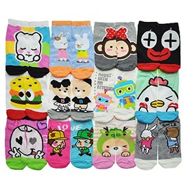 Angelina Low Cut Socks with Matching Friend or Buddy Set Design (12-Pairs), 350A_4-6