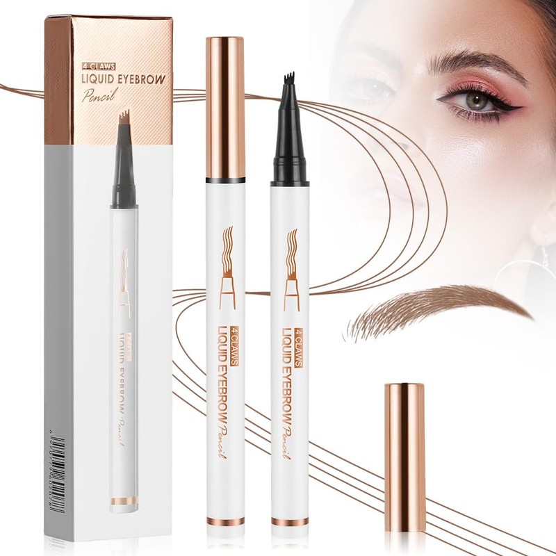 LOPHE Eyebrow Pen with 4 Fork Tip, Long-lasting Waterproof Eyebrow