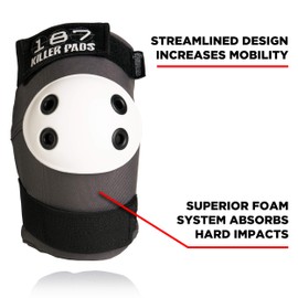 187 Killer Pads Elbow Pads, X-Large, Grey/White