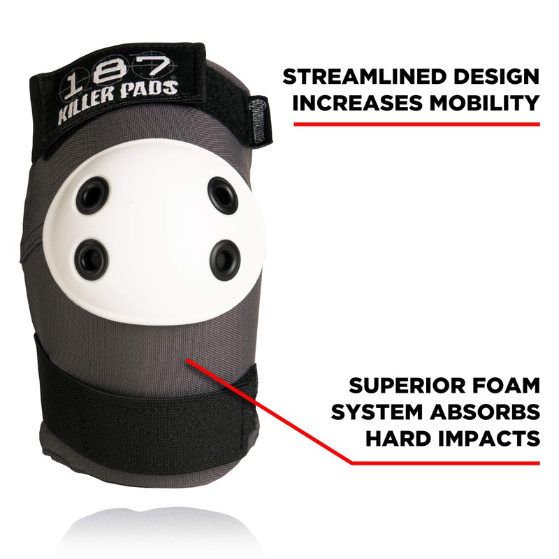 187 Killer Pads Elbow Pads, X-Large, Grey/White