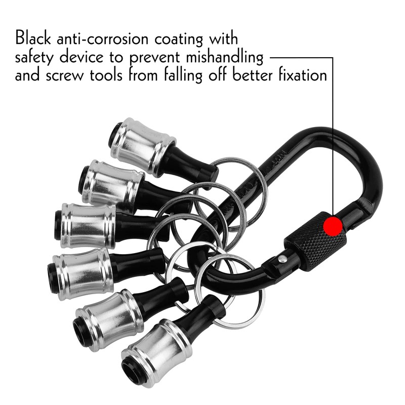 LUEXBOX 1/4 Inch Bit Holder Keychain, Hex Screwdriver Bits Holder
