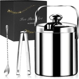 ALONZA Ice Bucket, Ice Box, Ice Container, Gift, Present, Father's Day, Birthday, 3.1 gal (1.3 L)
