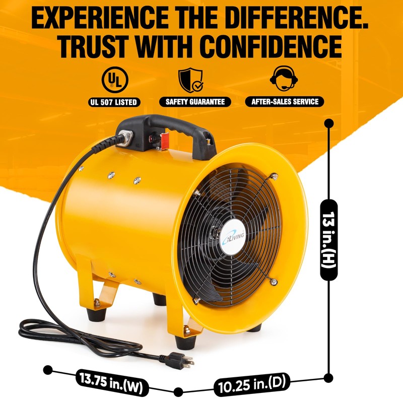 iLiving Utility High Velocity Blower, Fume Extractor, Portable Exhaust and