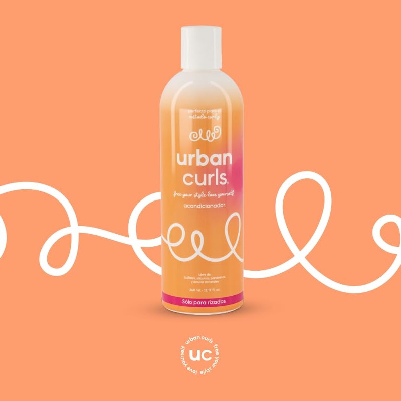 URBAN CURLS Acondicionador 960 ml para Cabello Rizado Definir Rizos,