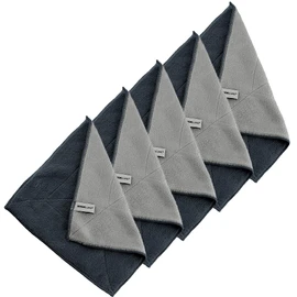 Kochblume Microfibre Cloth Set, 5 Pieces, Premium Microfibre, Set in Colourful Box (Anthracite-Grey)