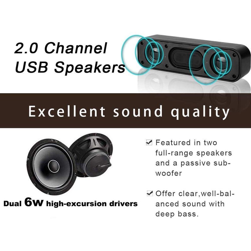 HONKYOB USB Computer Speaker,Laptop Speaker USB Powered Speaker Wired Mini