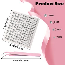 660 Pieces Face Gems Hair Gems Face Jewels Hair Gems Stick On Rhinestones for Face Jewelry Festival 3/4/5/6mm DIY
