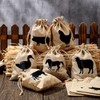Vincreem 18 Pack Farm Party Favor Bags Animal Burlap Bags
