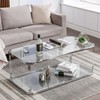 MINPINSER Glass Coffee Table, Clear Coffee Table with 2 Tiers,