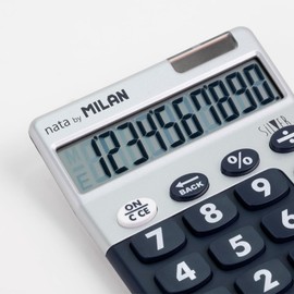 Milan MLN159906SLBBL 10 Digit Big Key Calculator, Silver/Blue