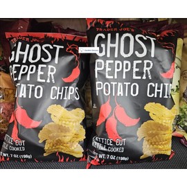 Trader Joe’s Ghost Pepper Potato Chip Lattice Cut Kettle Cooked 7oz 198g (Two Bags)