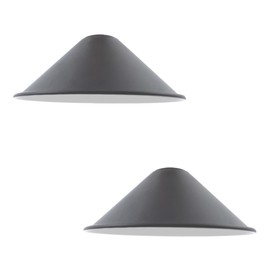 DC Voltage Vintage Retro Light Shade, Metal Easy Fit Industrial 22cm Cone Lamp Shade E27 Pendant Light for Kitchen, Living Room, Hallway (Gray - 2 Pack)