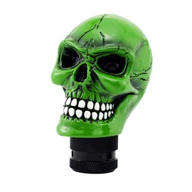 Mavota Skull Shifter Knob Skull Head with Smile Shift Knob Adapter with Adapters Fit Car Truck SUV Green