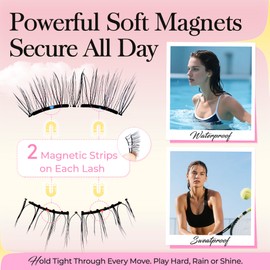 Bepholan Soft Magnetic Eyelashes with Applicator Reusable Upgrade Magnetic Lashes Natural Look No Glue Needed Easy to Wear and Remove(RC25)