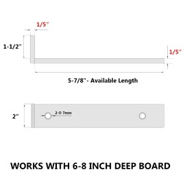 NEODROP 8-Pack 6 Inch Floating Shelf Brackets, Heavy Duty Hidden Shelves Bracket for Small Shelf, Kitchen Shelf, Nursery Shelf, Black Powder Coated Steel