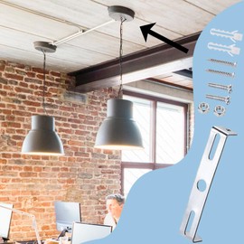 2 Set 110mm Ceiling Light Plate Kit Ceiling Lighting Bracket with Screws Accessories Lighting Fixture Ceiling Plate Bracket for Chandelier Lighting Home Office Silver