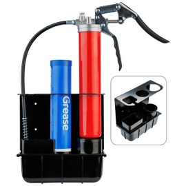 SteelChimp Grease Gun Holder - Wall Mount Lubricant Gun Rack | Removable Drip Tray & Spare Cartridge Holder | Garage & Workshop Tools Organizer | Truck and Tractor Accessories | USA Designed