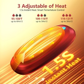 3-in-1 Electric Hand Warmers Rechargeable 2 Pack,14000mAh Portable Dual-Sided Handwarmer with Charging Case, 3 Levels Fast Heating Pocket Warmers,Gifts for Men,Women,Raynauds,Hunting Gear(Golden)