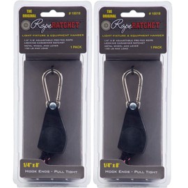 Rope Ratchet 1/4" Metal Rope Tie Down with Adjustable 8' Solid Braided Polypropylene Rope, Heavy Duty Cable Holds Up to 150 lbs Weight Capacity