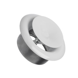 Diameter 100 mm, white plate valve, stainless steel exhaust valve, supply air valve, metal with mounting ring, anemostat ceiling valve, ventilation valves