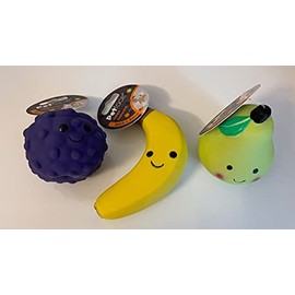 Surrey Feed Latex Squeaky Dog Toys Variety Pack - Fruit Design SMALL
