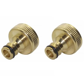 Female Thread Tap Connector, 2PCS 1" Hose Pipe Connector, Brass Internal Adaptor, Female Thread Tap Connector, Nipple Hose Connector for Car Wash Garden Irrigation